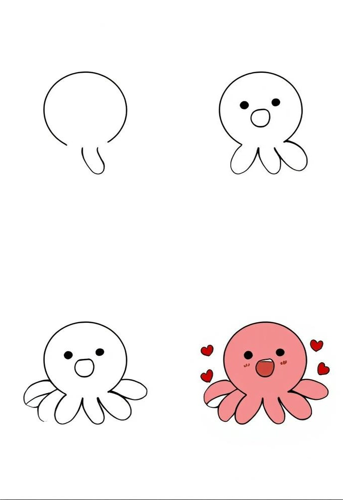 怎么画章鱼简笔画